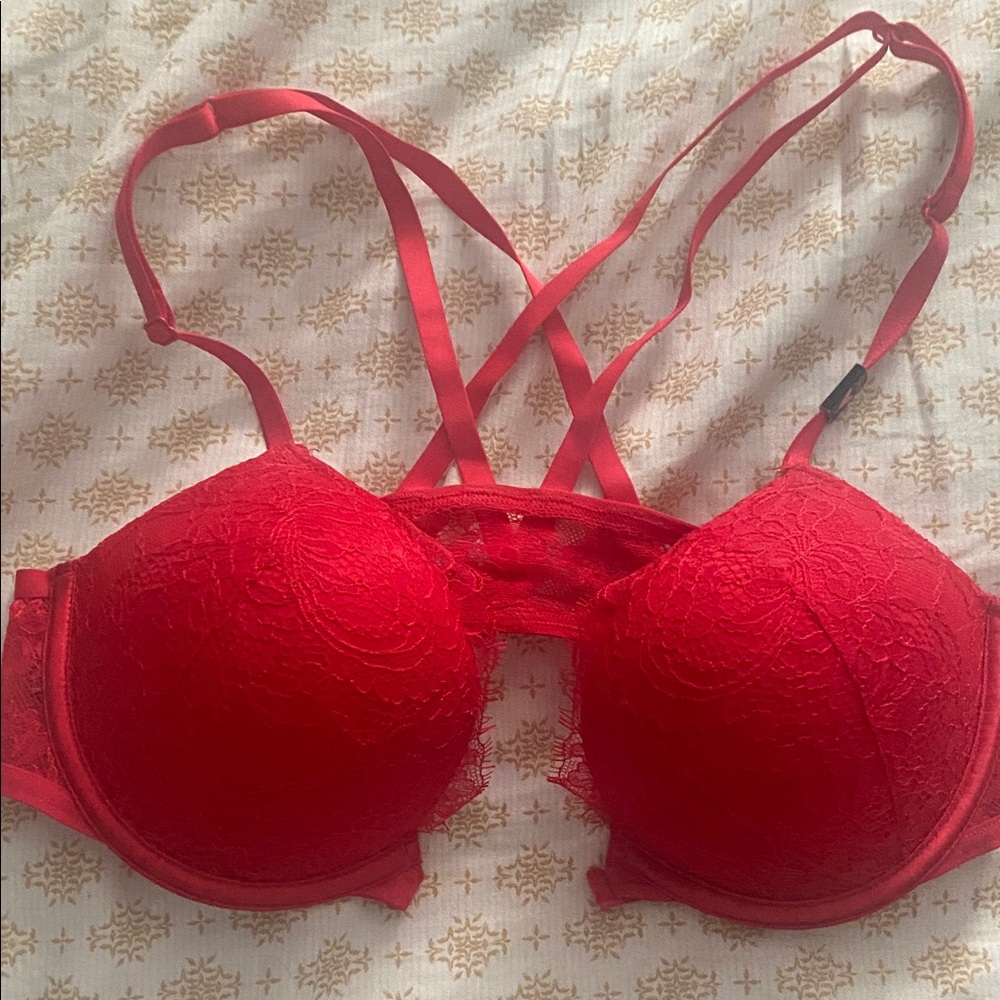 Victoria's Secret Red Satin Bra Collection